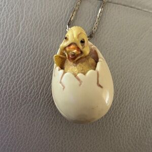 Antique Celluloid Chick in Egg Pendant From 1950’s